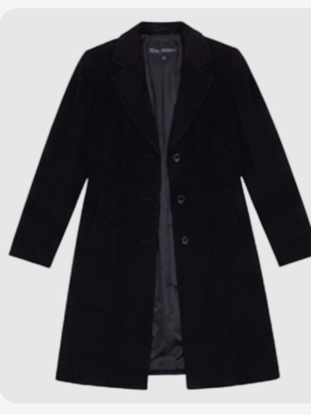 Larry Levine Black Wool-Blend Coat